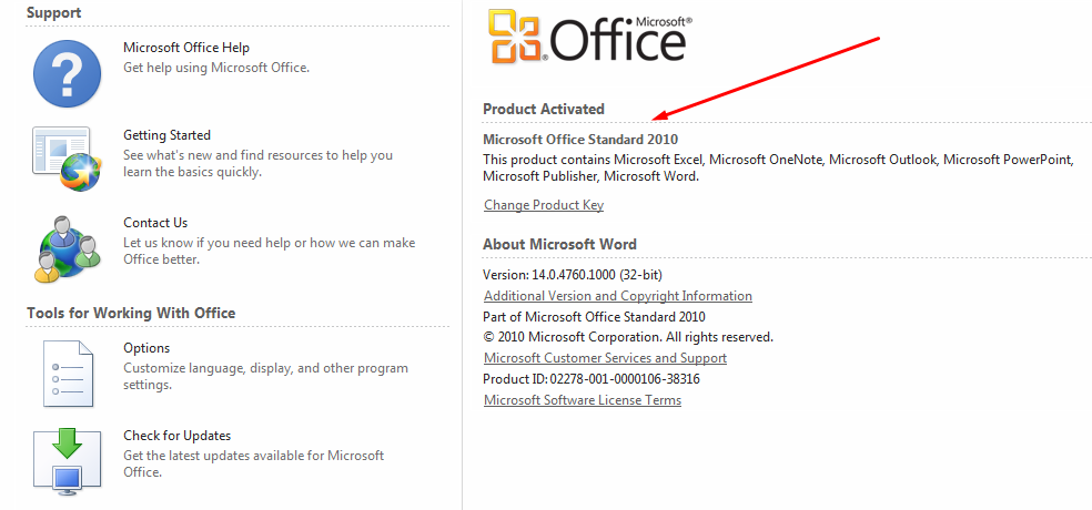 microsoft office activation key free 2010